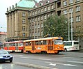 Súprava električiek T3 premávajúca v českom hlavnom meste Praha