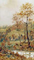 'Paisaje de otoño' pintado por Adrien Taunay.