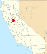 Округ Сакраменто на мапі штату Каліфорнія highlighting