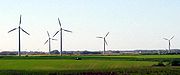 덴마크 벤쉬셀 주변의 풍력 발전용 터빈 (2004년)