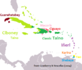 Image 17Linguistic map of the Caribbean in CE 1500, before European colonization (from History of the Caribbean)