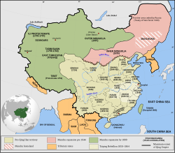 1820'de Qing Hanedanı toprakları