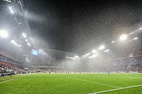 Interior del estadio en un partido