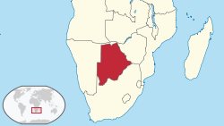 Location of Botswana