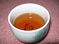 A cup of Japanese roasted tea