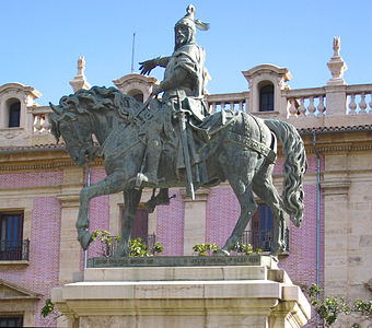 Estàtua de Jaume el Conqueridor (Agapit Vallmitjana) a la plaça d'Alfons el Magnànim, a la ciutat de València