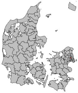 ヘアレウ市の位置（デンマーク）の位置図