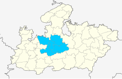 Location of Bhopal division in Madhya Pradesh