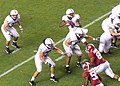 Penn State Nittany Lions dropping back to pass vs. the Alabama Crimson Tide