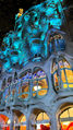 Casa Batlló night view with blue lights