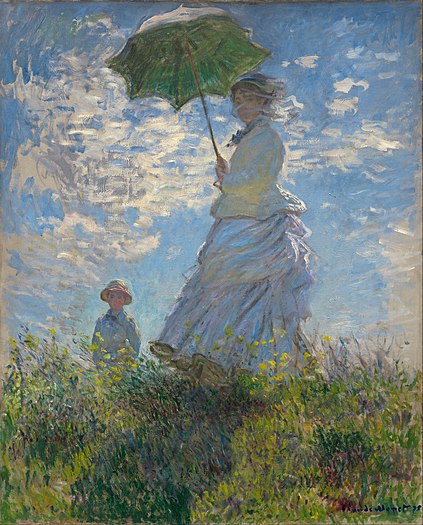Woman with a Parasol by Claude Monet - 1875. An example of Impressionism