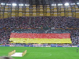 Deutsche Fanflagge im Stadion Gdańsk zur EM 2012