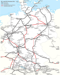 IC/EC- und ICE-Streckennetz Deutschland