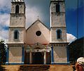 A Saint-Michel katedrális Rikitea szigetén, amely a Dél-Csendes-óceán legnagyobb temploma, 1200 ülőhellyel.