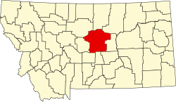 map of Montana highlighting Fergus County