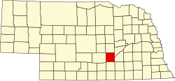 Vị trí quận Hall trong tiểu bang Nebraska ở Hoa Kỷ