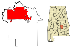 Location in Montgomery County and the state of Alabama