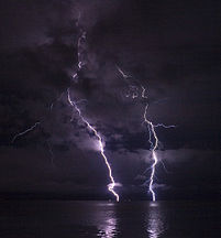 Lightning on the Columbia River, Astoria, Oregon (United States)