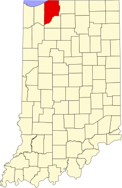 map of Indiana highlighting LaPorte County