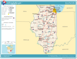 Kaart van State of Illinois