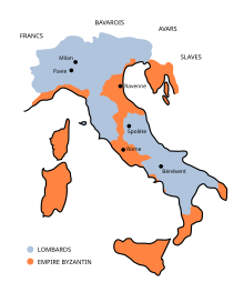 Une carte de l'Italie