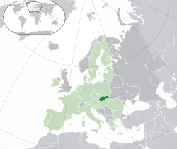 Geografisk plassering av Slovakia
