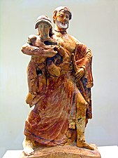 Zeus che rapisce Ganimede, terracotta policroma (altezza 1,1 m) 480-470 a.C