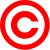 Red copyright symbol