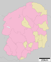 栃木城の位置（栃木県内）