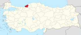 Pozicija provincije Zonguldak na karti Turske
