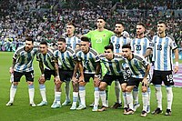 Selecció argentina en el partit contra Mèxic per a la primera fase del mundial.