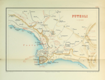 Mappa di Pozzuoli nel 1890.