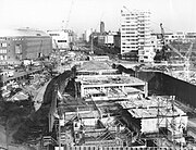 Te midden van de bouw van de Rotterdamse metro in 1966
