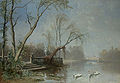 湖畔からの眺め。Josef Wenglein 作（1883年）