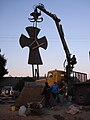 Установка памятного креста в Кобыльем Городище