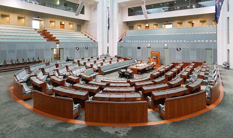 Зал заседаний Палаты представителей Парламента Австралии