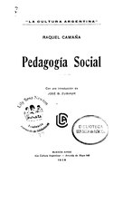 Pedagogía social (1916), por Raquel Camaña    