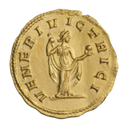Реверс. Венера, держащая в левой руке яблоко, надпись VENERI VICTRICI
