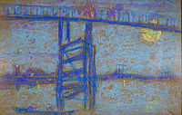 Nocturene-Battersea-brug, 'n pastel skets deur Whistler, 1872