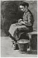 Sien het Schillen van Aardappelen, zwart krijt, 1883, Gemeentemuseum Den Haag, Den Haag, Nederland [bruikleen van Paul Citroen] (F1053a, JH358)