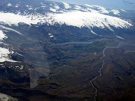 Þórsmörk with the glacial river Krossá in the foreground