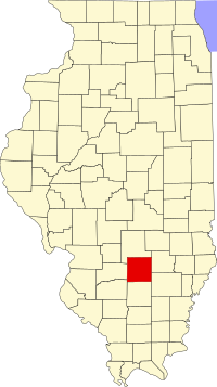Округ Меріон на мапі штату Іллінойс highlighting