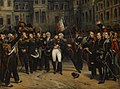 Adieux de Napoléon à la Garde impériale dans la cour du Cheval-Blanc du château de Fontainebleau, by Antoine Alphonse Montfort, 19th century