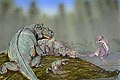 الحيوانات المغرة، الإستمنوسوكوس، تمساح عملاق فجري [الإنجليزية] (البرمي الأوسط، منطقة الاورال)