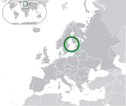 Mapa das Ilhas Alanda na Europa