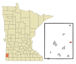 Location of Woodstock, Minnesota