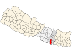 map of Mahottari, Nepal