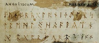 Abecedarium anguliscum i Codex Sangallensis 878(en) (800-tal).
