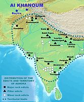 The distribution of the Edicts of Ashoka.[109]