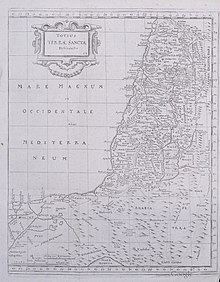A detailed map of Palestine from the 17th century